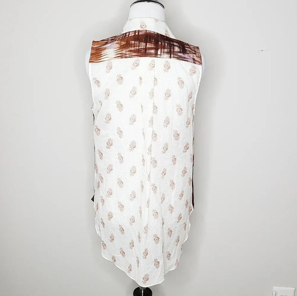 Elizabeth & James Julian Silk Rhinestone Collar Top S - Picture 5 of 10